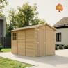 Garage Holz Radstube im Garten
