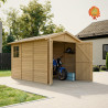 Garage Holz Radstube als Motorradgarage