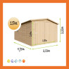 Garage Holz Satteldach Feierabend – Maße 4,93 x 3,03 m