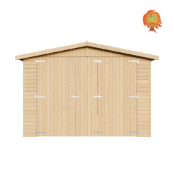 Garage Holz Feierabend – Frontansicht Doppeltür 188 cm