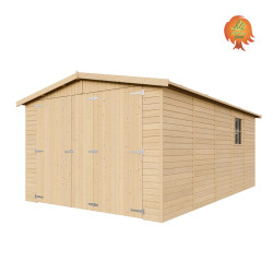Garage Holz Feierabend – Seitenansicht mit Fenster