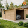 Garage Holz Feierabend mit PKW
