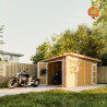 Garage Holz Standgas als Motorradgarage