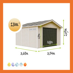 Garage Holz Satteldach Ahornhof – Maße 3,68 x 3,54 m
