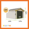 Garage Holz Ahornhof 3,68 m – Maßzeichnung