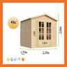 Gartenhaus Elfenatelier 4 m² – Maßzeichnung
