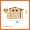 Timbela Holzkammer (M389) – 5,41 m² Blockbohlen-Gartenhaus