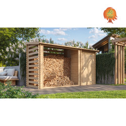 Holzlager Doppelfach im Garten