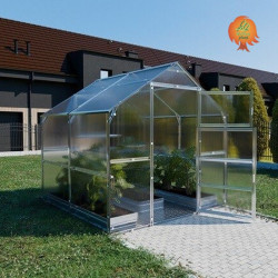 Gewächshaus Polycarbonat Stahl Satteldach Granat