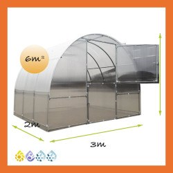 Gewächshaus Polycarbonat Stahl Runddach Jaspis