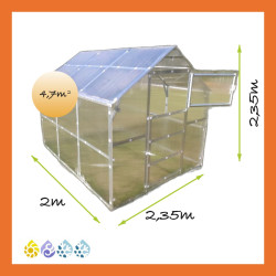 Gewächshaus Polycarbonat Stahl Satteldach Granat