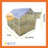 Gewächshaus Polycarbonat Stahl Satteldach Granat