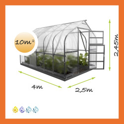 Gewächshaus Polycarbonat Stahl Gotikdach Citrin