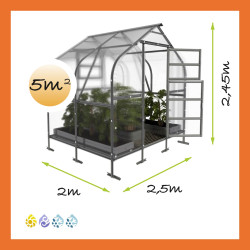 Gewächshaus Polycarbonat Stahl Gotikdach Saphir