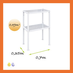 Maßbild Regal Gewächshaus Polycarbonat PVC Satteldach Jade
