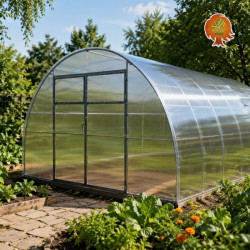 Gewächshaus Polycarbonat Stahl Runddach Topas