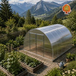 Gewächshaus Polycarbonat Stahl Runddach Topas