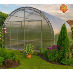 Gewächshaus Polycarbonat Stahl Runddach Obsidian