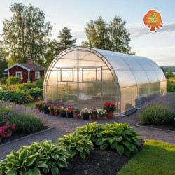 Gewächshaus Polycarbonat Stahl Runddach Obsidian