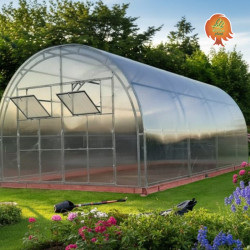 Gewächshaus Polycarbonat Stahl Runddach Obsidian