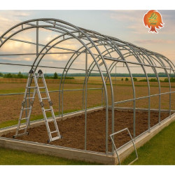 Gewächshaus Polycarbonat Stahl Runddach Obsidian