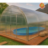 Gewächshaus Polycarbonat Stahl Runddach Obsidian