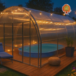 Gewächshaus Polycarbonat Stahl Runddach Obsidian