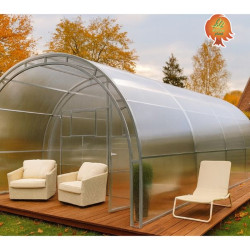 Gewächshaus Polycarbonat Stahl Runddach Obsidian
