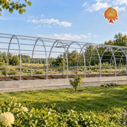 Gewächshaus Polycarbonat Stahl Runddach Basalt