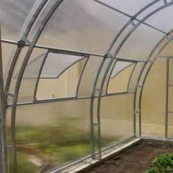 Gewächshaus Polycarbonat Stahl Runddach Obsidian – Belüftung