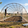 Gewächshaus Polycarbonat Stahl Runddach Basalt – Konstruktion