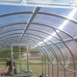 Gewächshaus Polycarbonat Stahl Runddach Quarz – Beglasung