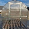 Gewächshaus Polycarbonat Stahl Runddach Turmalin – Schmale Bauform und Verankerung