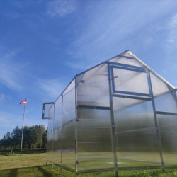 Gewächshaus Polycarbonat Stahl Satteldach Granat – Belüftung