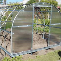 Verlängerungsmodul Gewächshaus Polycarbonat Stahl Runddach Quarz – Passend für