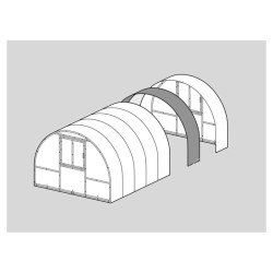 Verlängerungsmodul Gewächshaus Polycarbonat Stahl Runddach Jaspis – Aufbau