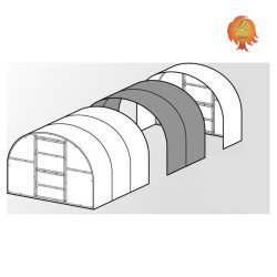 Verlängerungsmodul Gewächshaus Polycarbonat Stahl Runddach Onyx