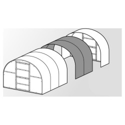 Verlängerungsmodul Gewächshaus Polycarbonat Stahl Runddach Onyx – Aufbau