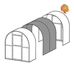 Verlängerungsmodul Gewächshaus Polycarbonat Stahl Runddach Turmalin