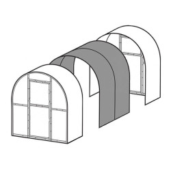 Verlängerungsmodul Gewächshaus Polycarbonat Stahl Runddach Turmalin – Aufbau