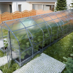 Verlängerungsmodul Gewächshaus Polycarbonat Stahl Gotikdach Saphir – Passend für