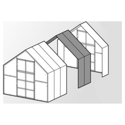Verlängerungsmodul Gewächshaus Polycarbonat Stahl Satteldach Granat – Aufbau