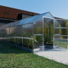 Verlängerungsmodul Gewächshaus Polycarbonat Stahl Satteldach Granat – Passend für
