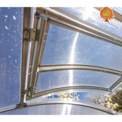 Dachluke manuell Gewächshaus Polycarbonat Stahl Runddach Onyx