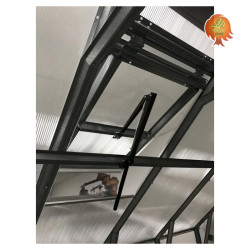 Dachluke automatisch Gewächshaus Polycarbonat Stahl Satteldach Granat