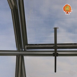 Dachluke automatisch Gewächshaus Polycarbonat Stahl Satteldach Granat