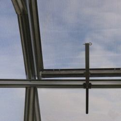 Dachluke automatisch Gewächshaus Polycarbonat Stahl Satteldach Granat – Passend für
