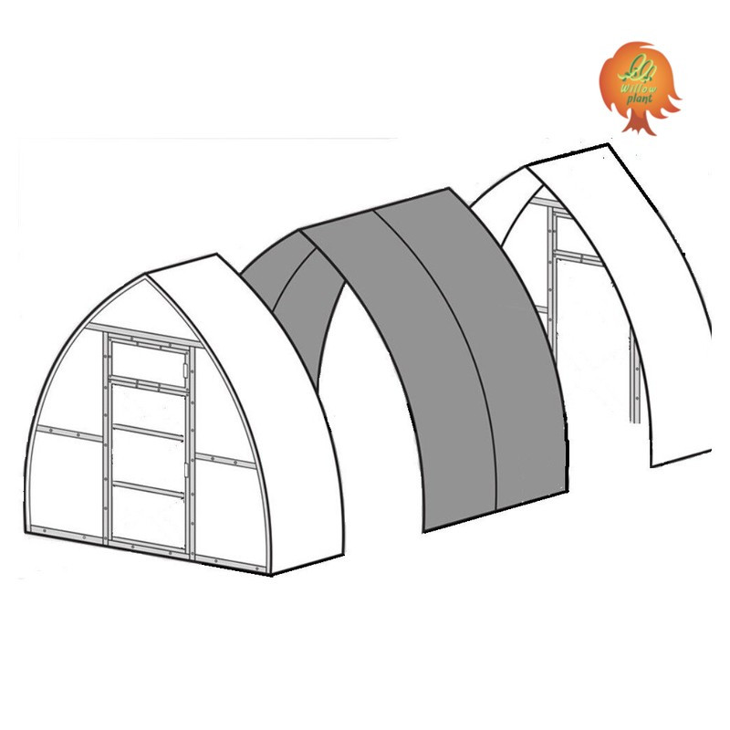 Verlängerungsmodul Gewächshaus Polycarbonat Stahl Spitzdach Firn
