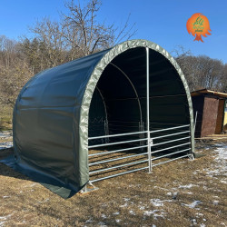 Weidezelt PVC Stahl Runddach Koppel – 4 × 4 m auf der Weide