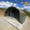 Weidezelt PVC Stahl Runddach Koppel – 8 × 12 m auf Betonplatten